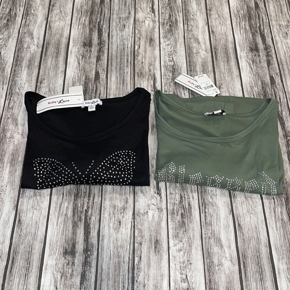 Ruby & Lace Women’s Long sleeve Cropped Top crop top- Bundle of two - size XL
